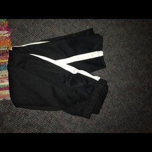 white stripped black joggers